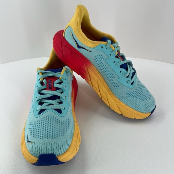 Hoka One One Arahi 7 Women's Running Shoes 8.5B Blue/Yellow/Red Lightweight - Picture 8 of 12